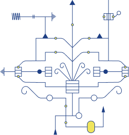 An illustration of interconnecting lines and dots